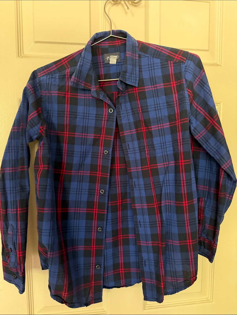 The Children's Place Blue and Red Plaid Button-Down Shirt